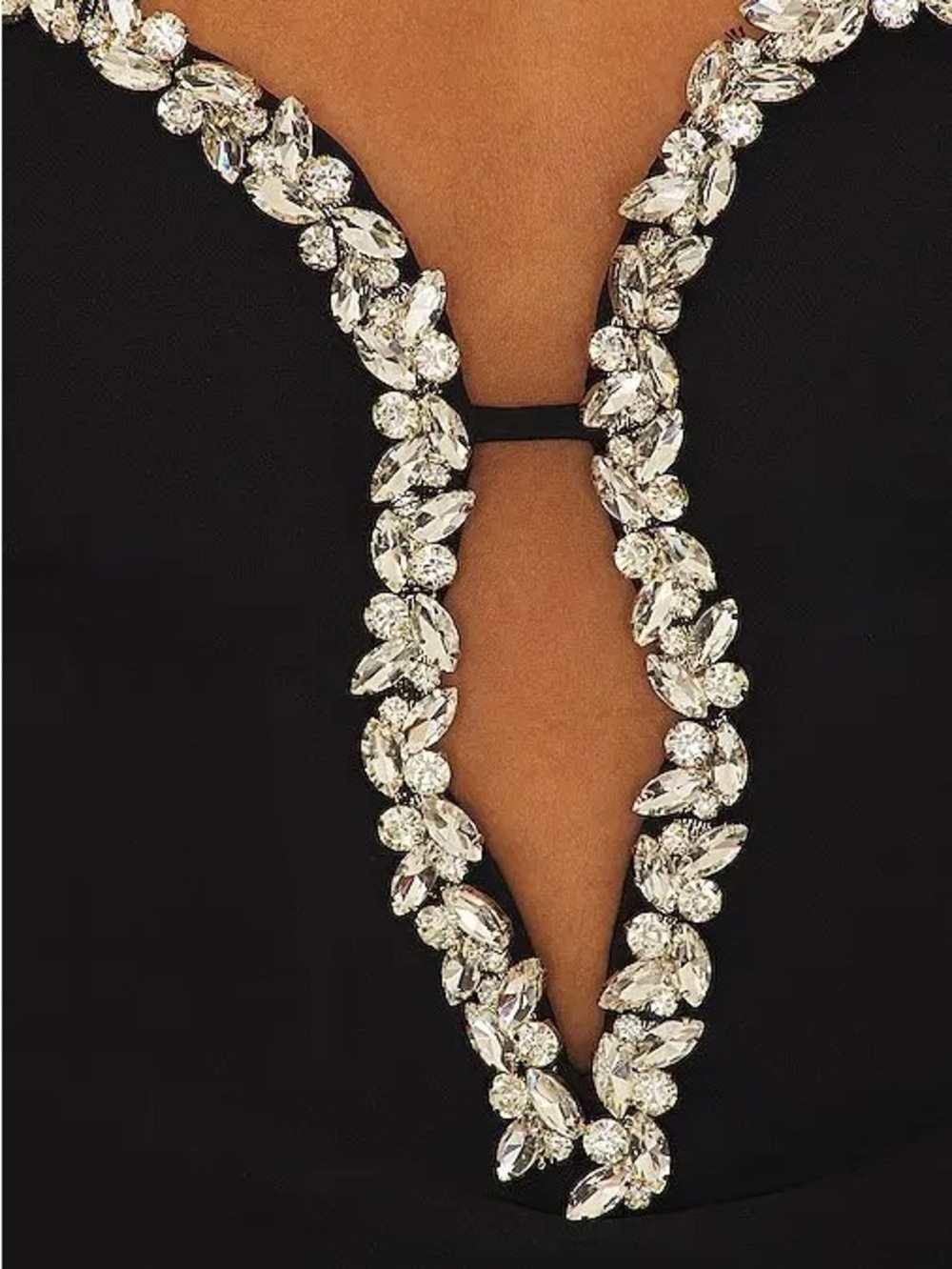 Strapless Black Embellished Sheath Dress - Picture 5 of 5